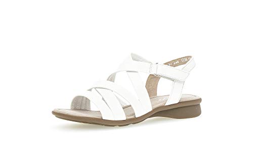 Gabor Damen Sandalen, Frauen Riemchensandalen,Moderate Mehrweite (G),sommerschuhe,sommersandalen,flach,weiblich,lady,ladies,weiss,38 EU / 5 UK von Gabor