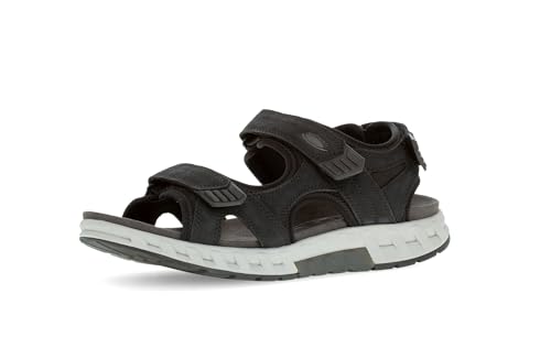 Pius Gabor Herren Trekkingsandalen, Männer Sandalen,zertifiziertes Leder,freizeitschuhe,offene schuhe,strandschuhe,black/black,43 EU / 9 UK von Pius Gabor