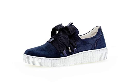 Gabor Schuhe Freizeitschuhe Slipper Veloursleder Sport Halbschuhe Uni Slipper blau Plateau von Gabor