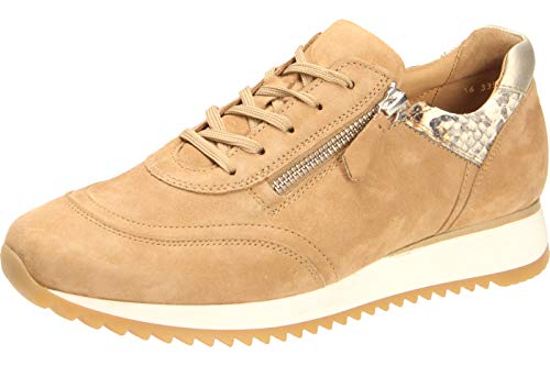 Gabor Sneaker Low Cognac Damen Sportschuhe Laufschuhe Turnschuhe Hausschuhe Reissverschluss 335 Wildleder - 40 EU von Gabor