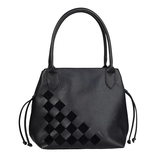 Gabor bags Granada Structure Damen Shopper Umhängetasche Reißverschluss Mittelgroß Schwarz von Gabor