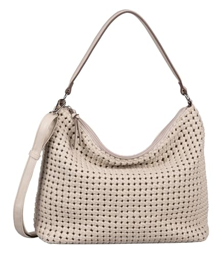 Gabor bags Katie Damen Hobo Bag Schultertasche Mittelgroß Weiß von Gabor