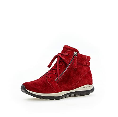 Rollingsoft Bootie, Dreamvelour, Dark-Opera (Mel.), Schnürung u. Reißverschluss, Wechselfußbett 76.868.38, Größe 39 von Gabor