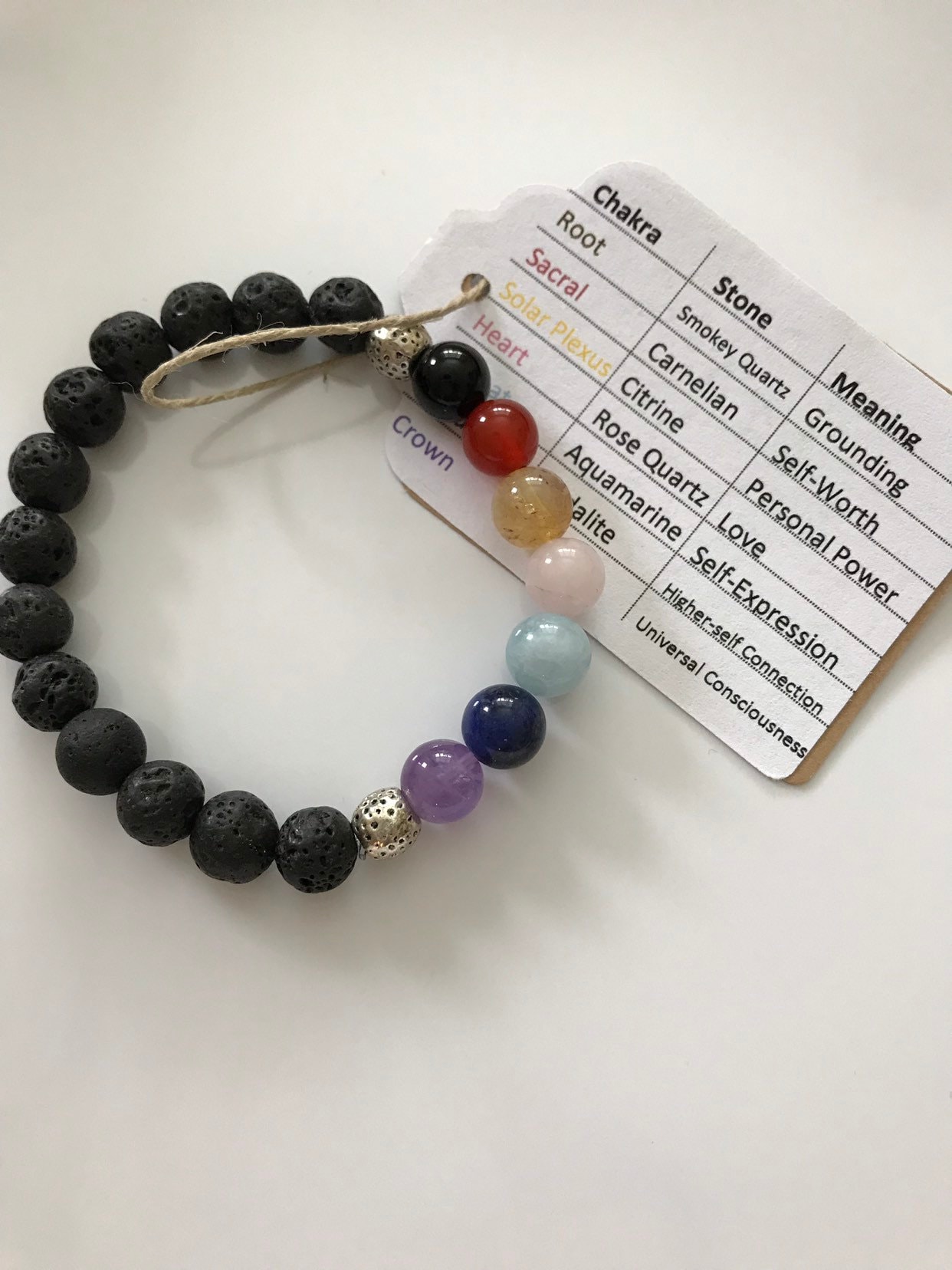 Chakra Armband | Yoga-Armband Heilendes Energie Spirituelle Lavasteine Meditieren Schwarzer Onyx Handgefertigt Chakra Armband | Yoga-Armband Heilendes Energie Spirituelle Lavasteine Meditieren Schwarzer Onyx Handgefertigt von GabrielEnergyWorks