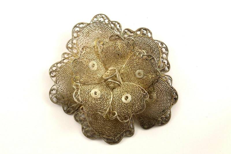 Große Filigrane Blume Floral Anstecknadel 925 Sterling Bb 1498(123720979270 von GabrielStar