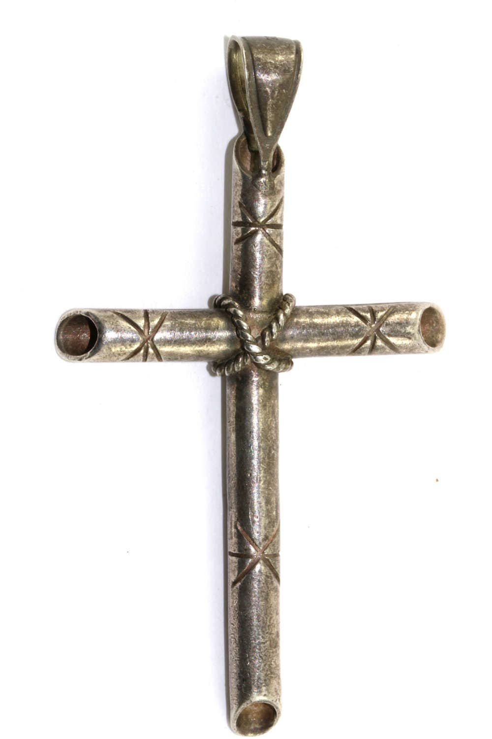 Große Religiöse Kreuz Kruzifix Hohlen Anhänger 925 Sterlingsilber Pd 1333 - E von GabrielStar