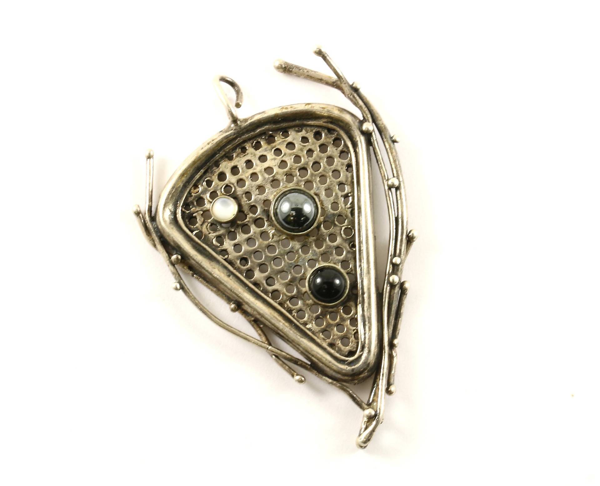 Jahrgang Großer Freiform Abstraktes Design Anhänger 925 Sterling Pd 2039 von GabrielStar