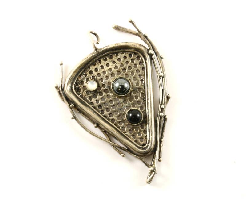 Jahrgang Großer Freiform Abstraktes Design Anhänger 925 Sterling Pd 2039 von GabrielStar