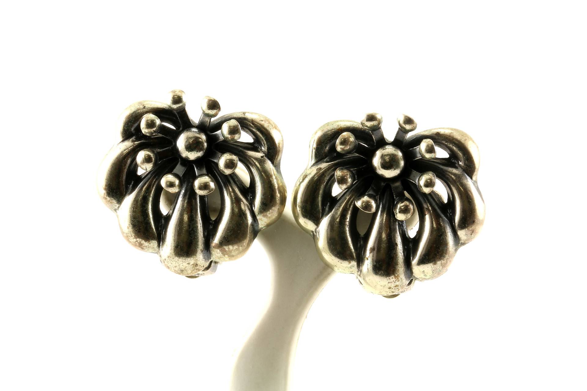 Jahrgang Napier Blume Blumenmuster Clip Auf Ohrringe Sterling Silber Er 688 von GabrielStar