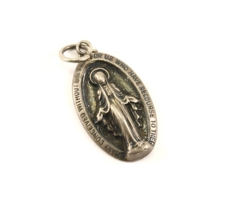 Jahrgang Religiösen Maria Wunderbare Design Anhänger 925 Sterling Pd 1420 von GabrielStar