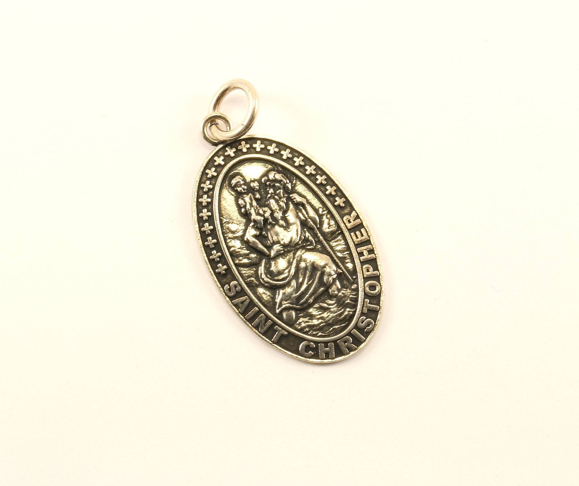 Jahrgang Schöne Religiösen Saint Christopher Beten Für Uns Design Anhänger 925 Sterling Pd 1629 von GabrielStar