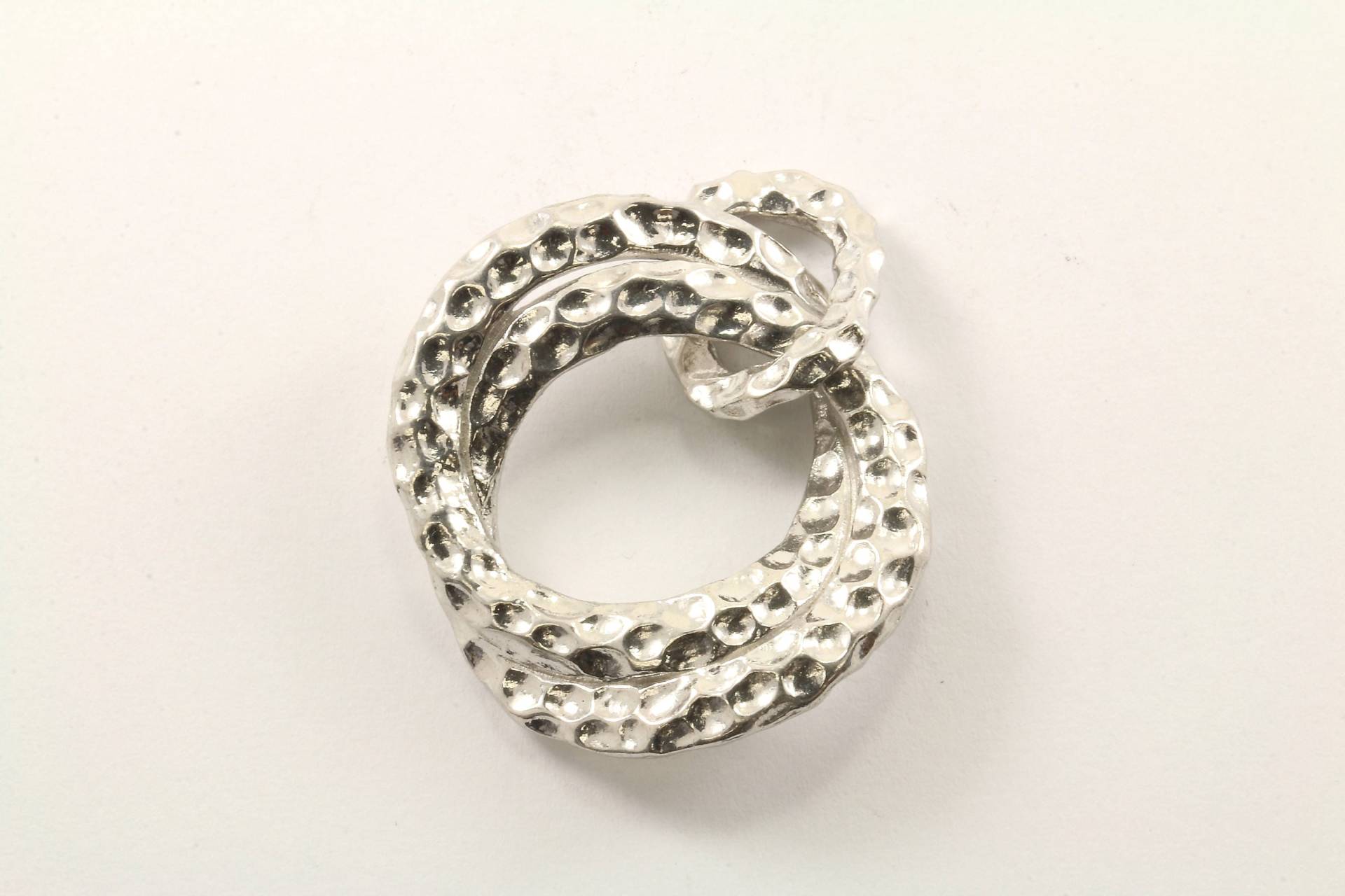 Jahrgang Überlappung Gehämmert Finish Anhänger 925 Sterling Silber Pd 2351 von GabrielStar