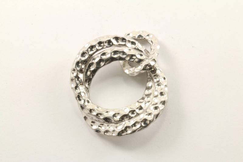 Jahrgang Überlappung Gehämmert Finish Anhänger 925 Sterling Silber Pd 2351 von GabrielStar