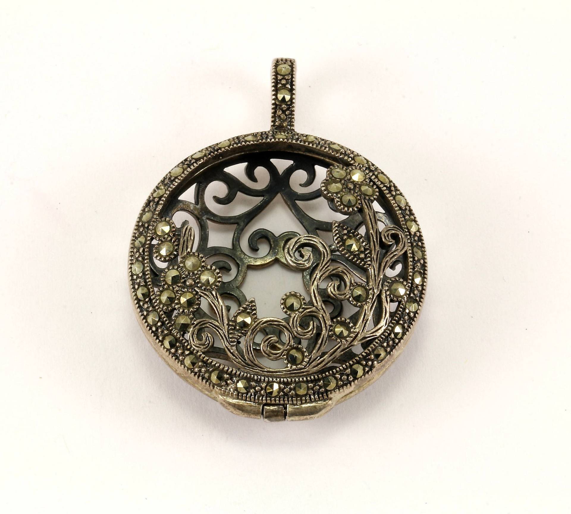 Markasit Blumenmuster Gesperrt Anhänger 925 Sterlingsilber Pd 1441 von GabrielStar