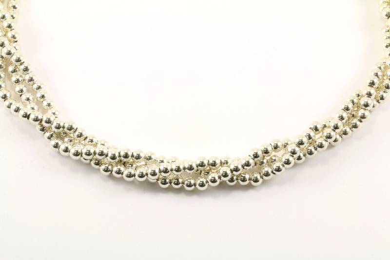 Vintage 18 Zoll Perlen Drei Twisted Design Halskette 925 Sterling Nc 202-E von GabrielStar
