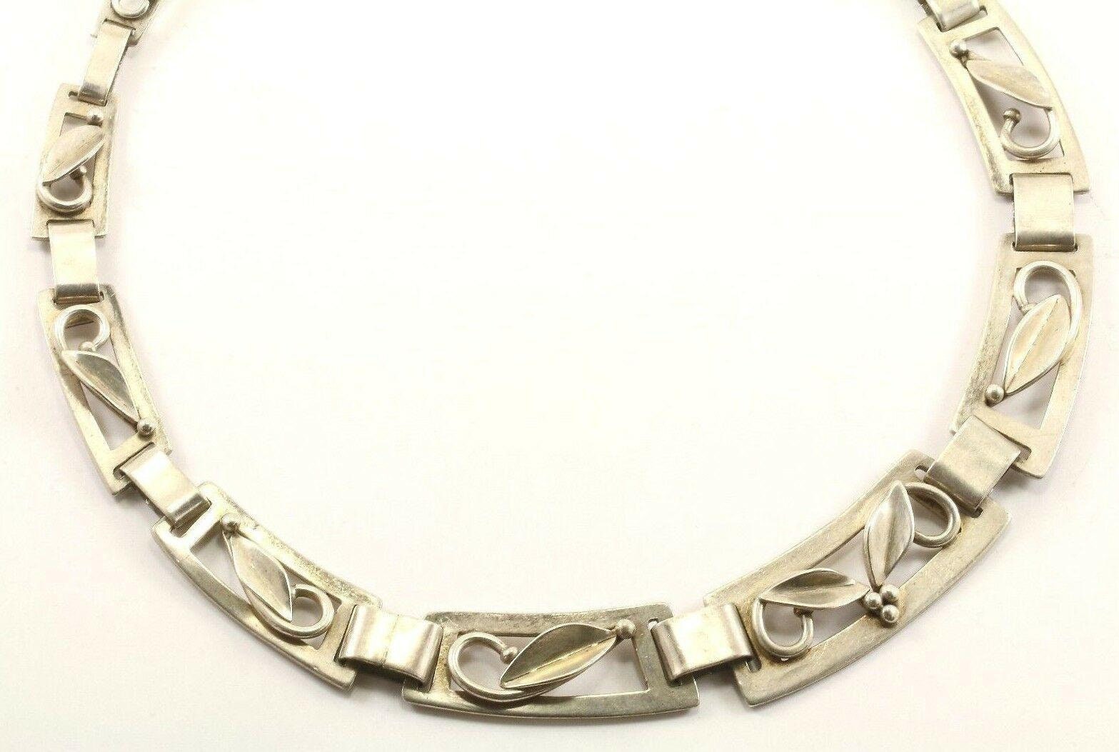 Vintage 3D Blatt Design Damen Halskette 925 Sterling Nc 382 von GabrielStar