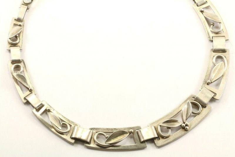 Vintage 3D Blatt Design Damen Halskette 925 Sterling Nc 382 von GabrielStar