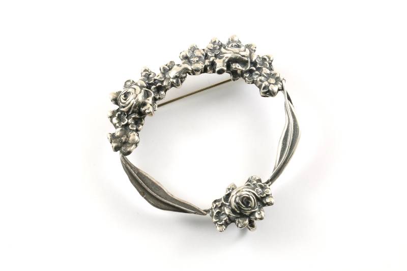 Vintage 3D Rose Sterling Silber Pin Brosche Bb 1768 von GabrielStar