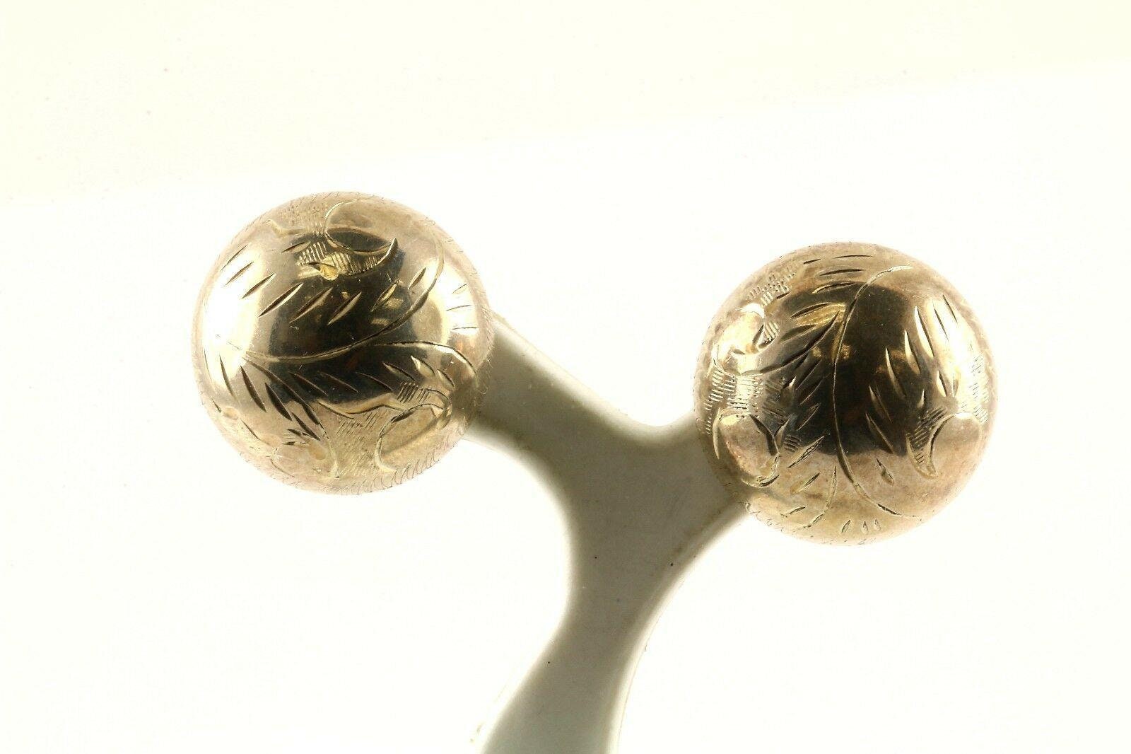 Vintage Bead Button Floral Design Stud Earrings 925 Sterling Silver Er 822 von GabrielStar