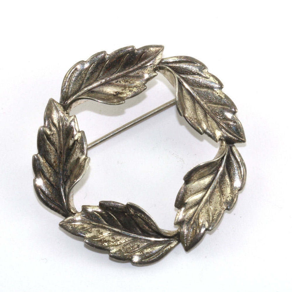 Vintage Beau Signiert Runde Form Blätter 935 Sterling Bb 187 von GabrielStar