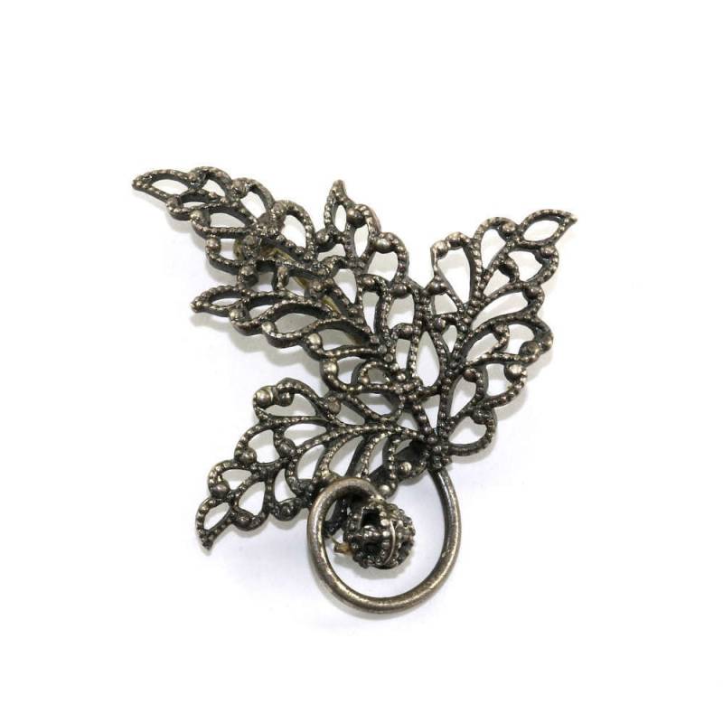Vintage Blatt Form Pin/Brosche 925 Sterling Silber Bb 243 -E von GabrielStar