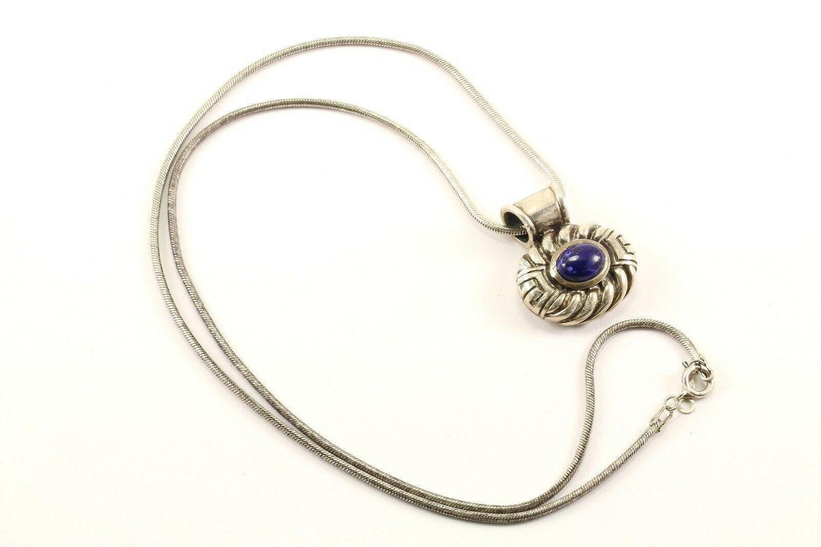 Vintage Blaue Lapis Lazuli Design Halskette 925 Sterling Nc 549(273796571233 von GabrielStar