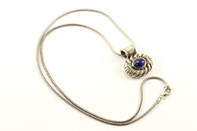 Vintage Blaue Lapis Lazuli Design Halskette 925 Sterling Nc 549(273796571233 von GabrielStar