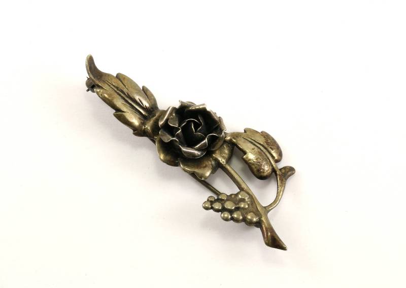 Vintage Blumen Floral Design Anstecknadel/Brosche 925 Sterling Bb 667 von GabrielStar