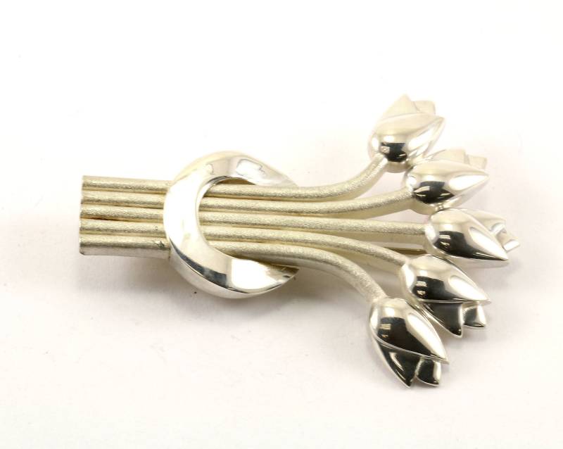 Vintage Blumen Florales Design Anstecknadel/Brosche 925 Sterling Bb 249-E von GabrielStar