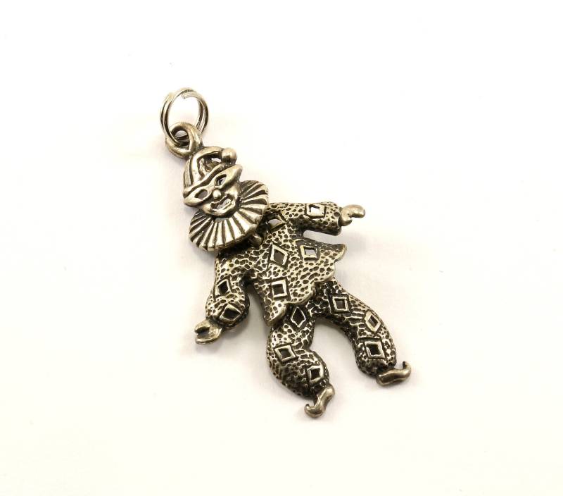 Vintage Clown, Der Schöne Jester Beweglich Flexible Design Anhänger 925 Sterling Pd 1597 von GabrielStar