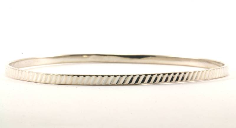 Vintage Damen Gerippter Armreif Armband 925 Sterling Silber Br 2037-E von GabrielStar