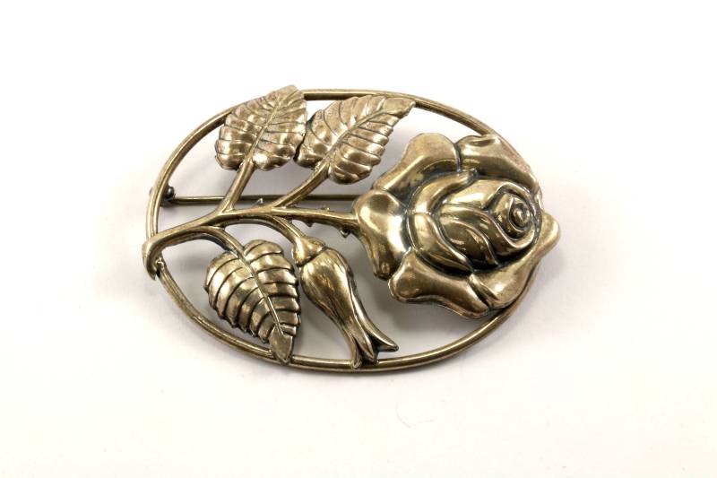Vintage Danecraft Blumen Rosen Design Anstecknadel/Brosche 925 Sterling Bb 806-E von GabrielStar