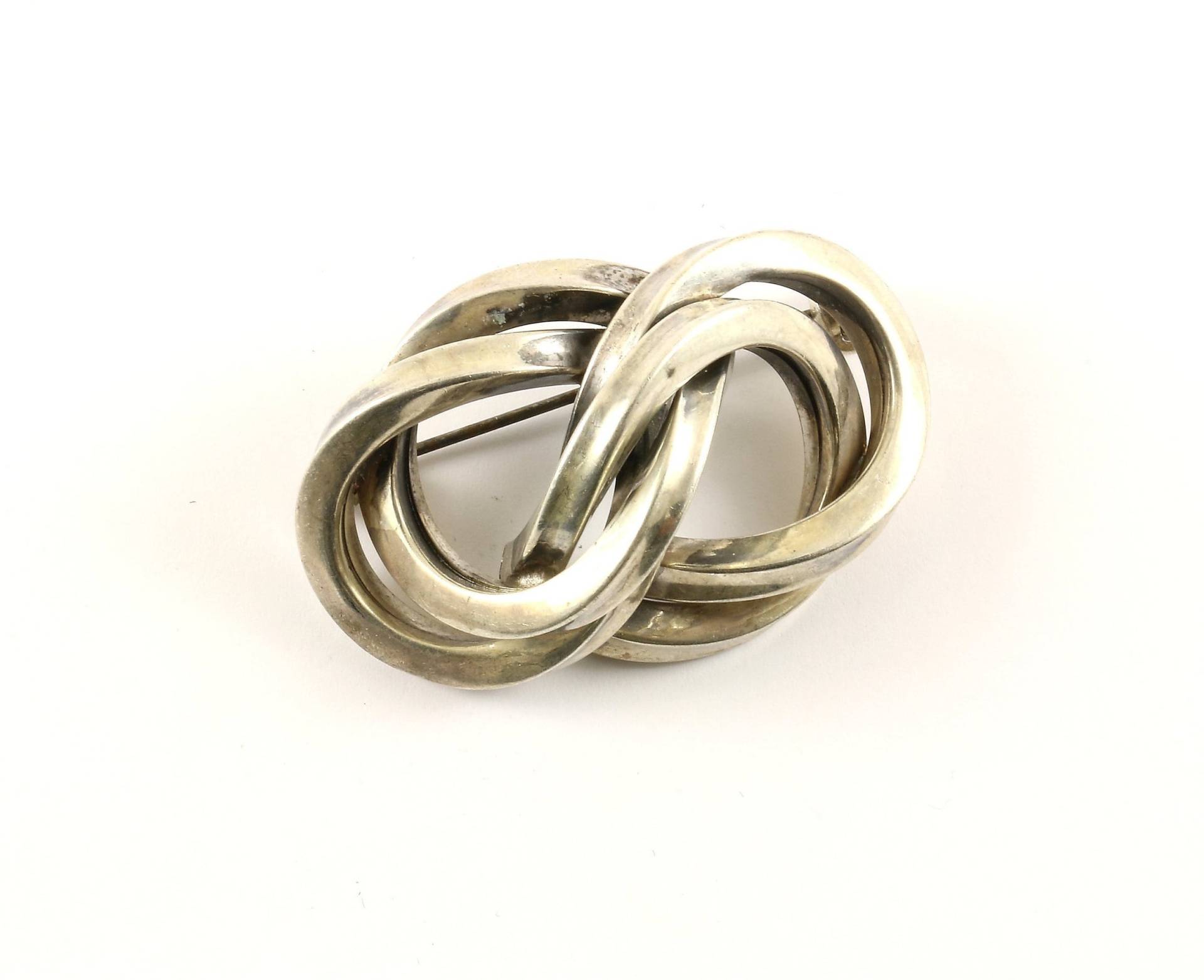 Vintage Doppelknoten Design Anstecknadel/Brosche 925 Sterling Bb 750 von GabrielStar