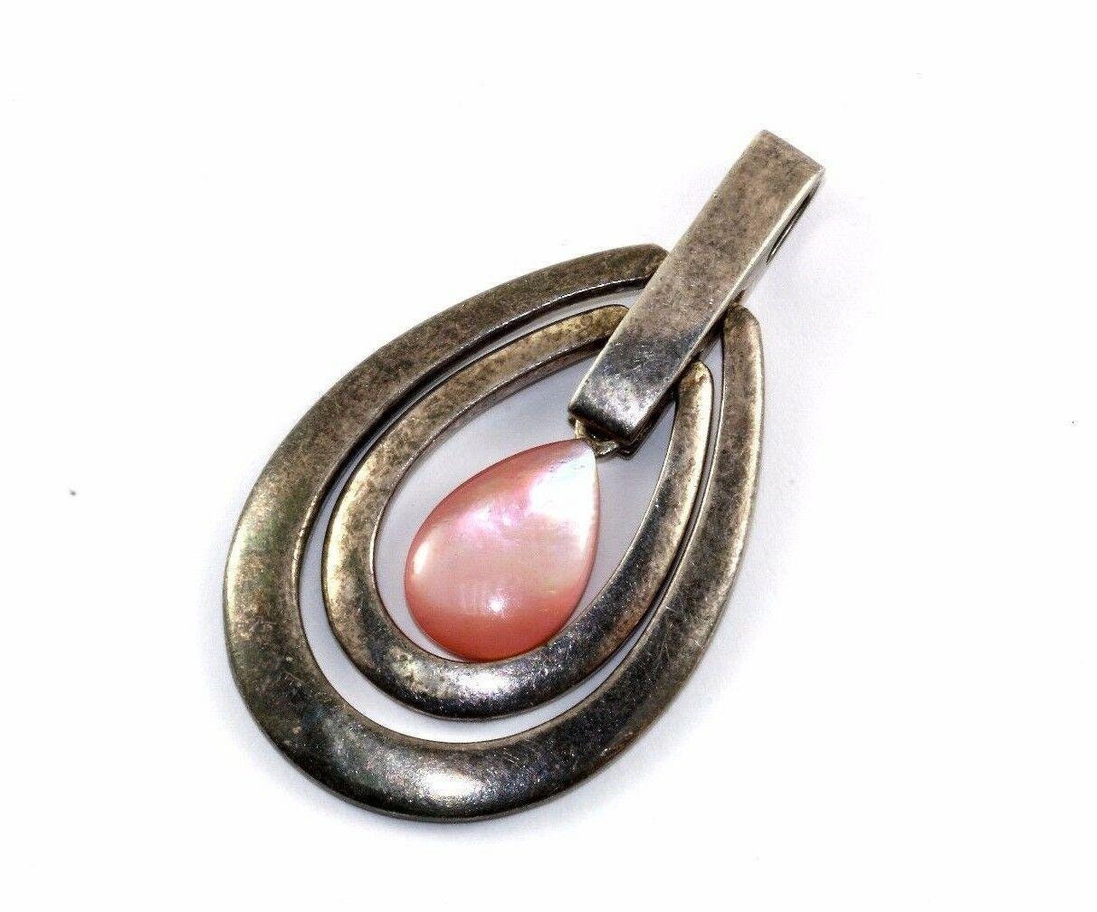 Vintage Espo Sig Teardrop Pink Mop Anhänger 925 Sterling Pd 100 | 401734525957 von GabrielStar