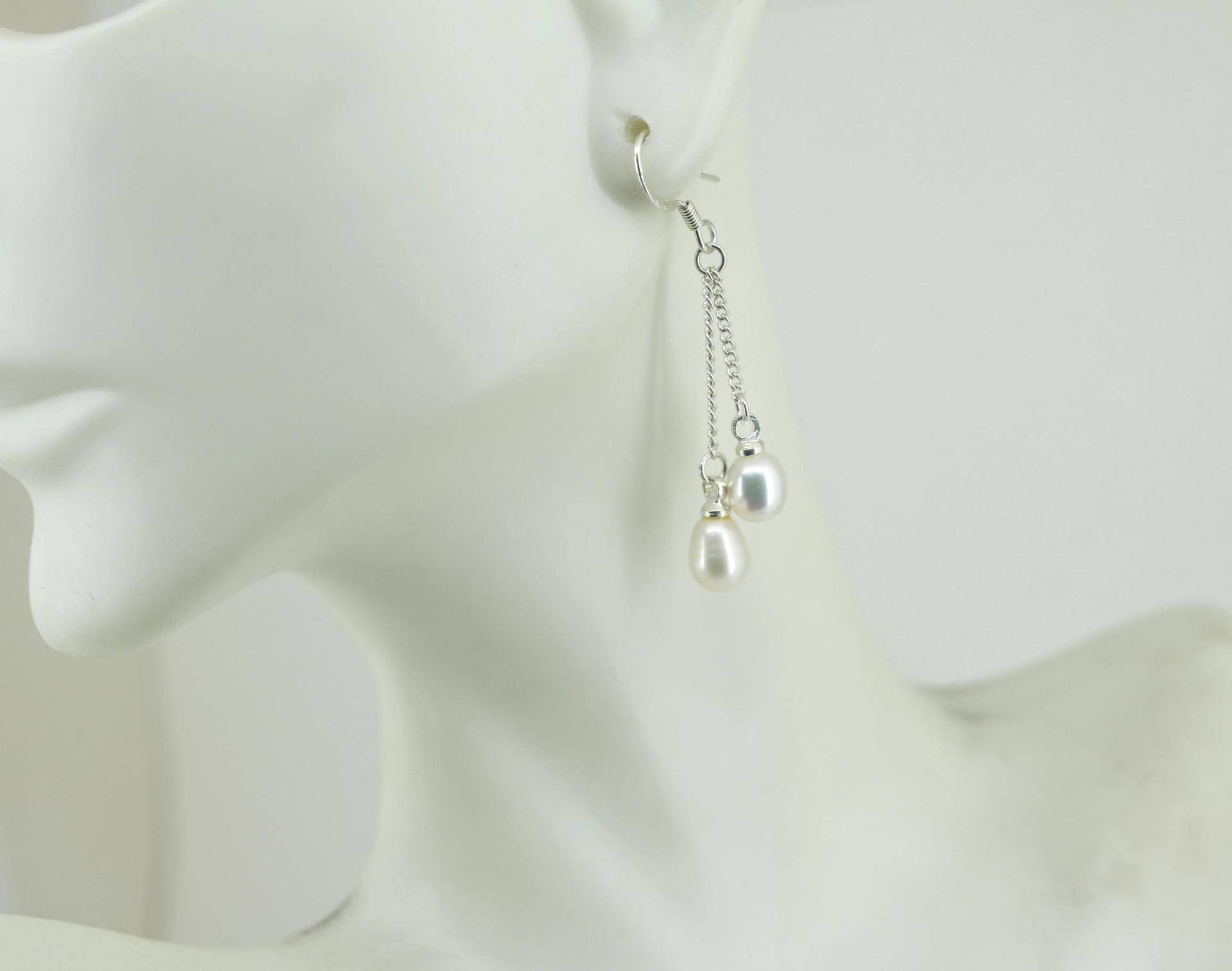 Vintage Faux Pearl Design Perlen Ohrringe 925 Sterling Silber Er 1043 von GabrielStar