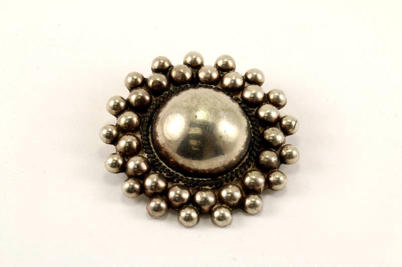 Vintage Floral Perlen Design Anstecknadel/Brosche 925 Sterling Bb 1276 von GabrielStar