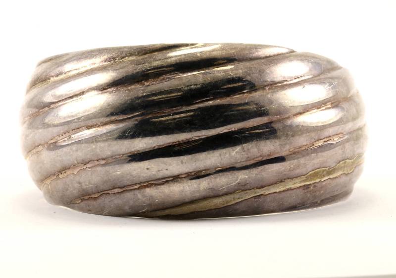 Vintage Gerippte Design Manschette Armband Sterling Silber Br 2384 von GabrielStar