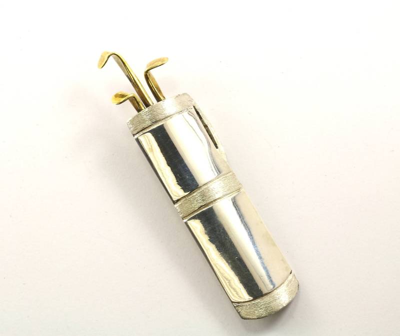 Vintage Golftasche Club Pin/Brosche 925 Sterling Bb 1080 von GabrielStar