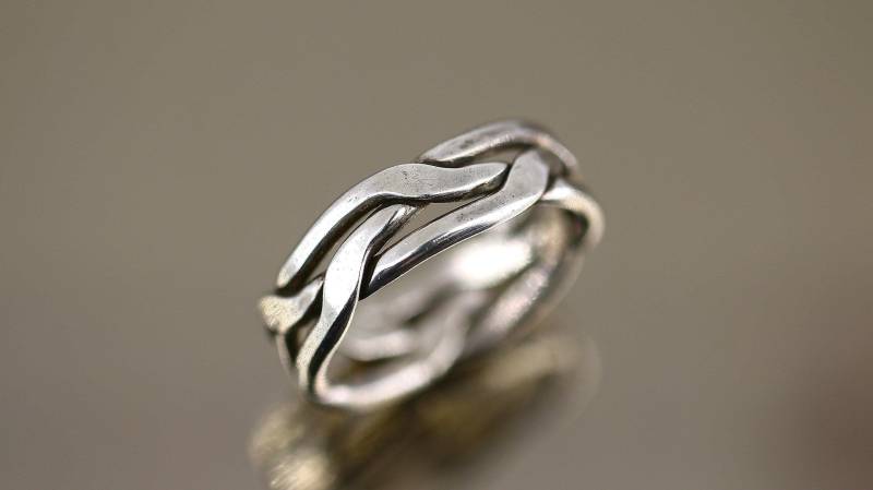 Vintage Größe 13, 5 Große Männer Geflochten Twisted Design Bandring 925 Sterling Rg 1245 von GabrielStar