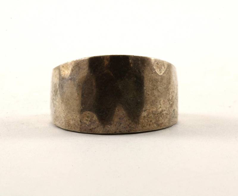 Vintage Größe 6 Runder Design Gehämmerter Ring 925 Sterling Silber Rg 417 von GabrielStar