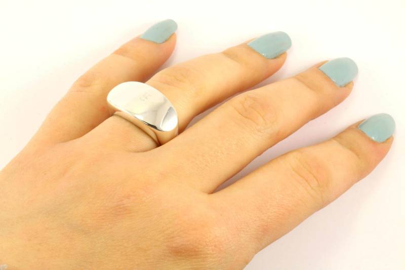 Vintage Größe 6 Schlichter Spiegel Finish Bar Ring 925 Sterling Silber Rg 1305-E von GabrielStar