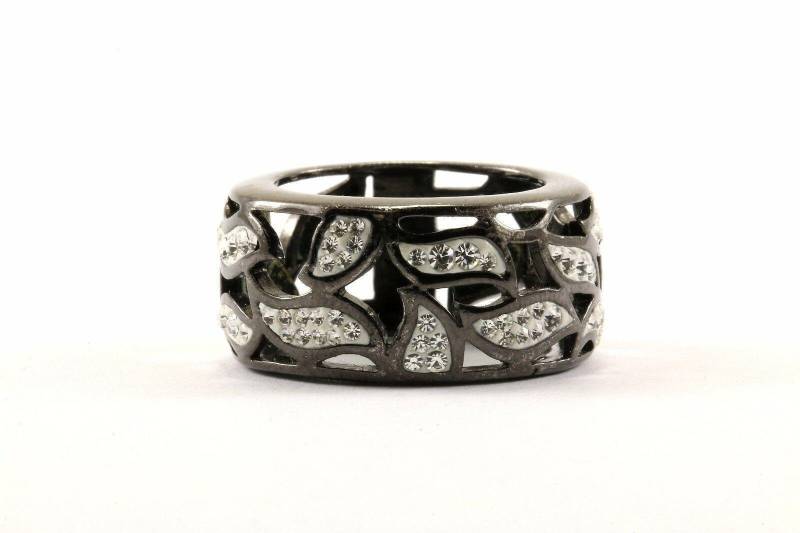 Vintage Größe 6.5 Kristall Cocktailring 925 Sterling Rg 3160(123757184058 von GabrielStar