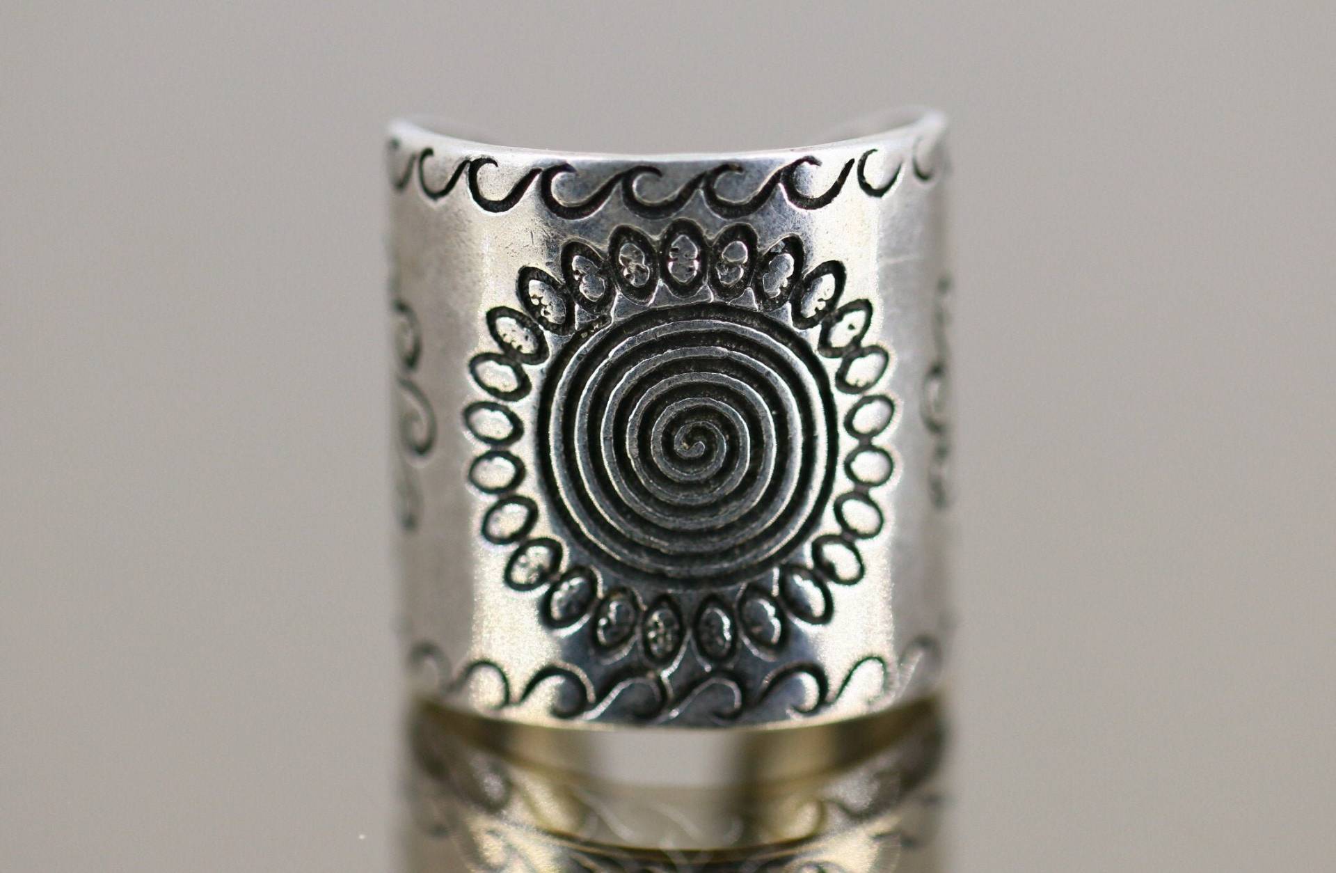 Vintage Größe 8 Schöne Große Swirl Sun Open Back Design Ring 925 Sterling Rg 838 von GabrielStar