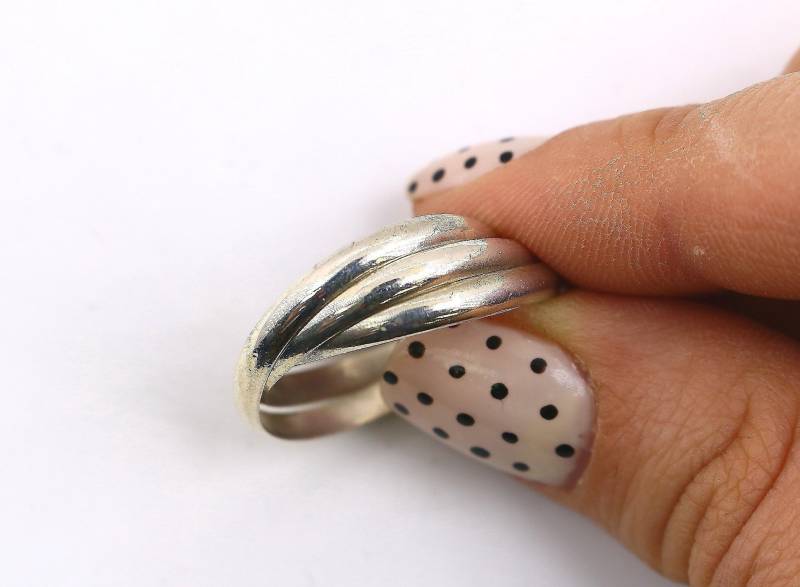 Vintage Größe 8 Trinity Three in One Band Design Ring 925 Sterling Rg 3503 von GabrielStar