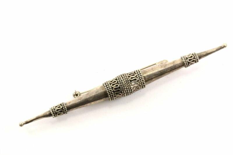 Vintage Große Bali Design Längliche Anstecknadel/Brosche 925 Sterling Bb 1151(123702070561 von GabrielStar