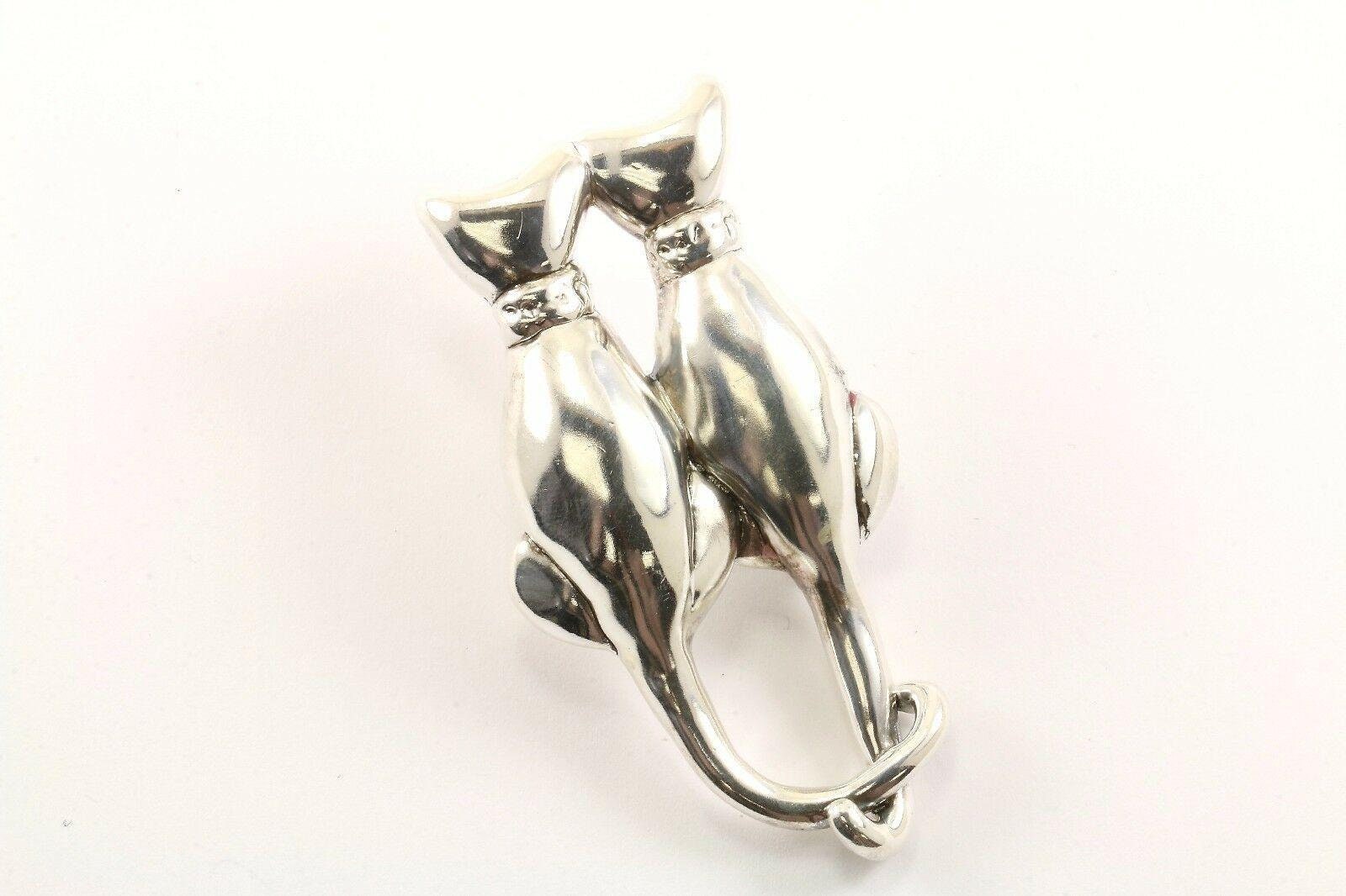 Vintage Große Katzen Kätzchen Kitty Pin/Brosche 925 Sterling Bb 1093(123720997123 von GabrielStar