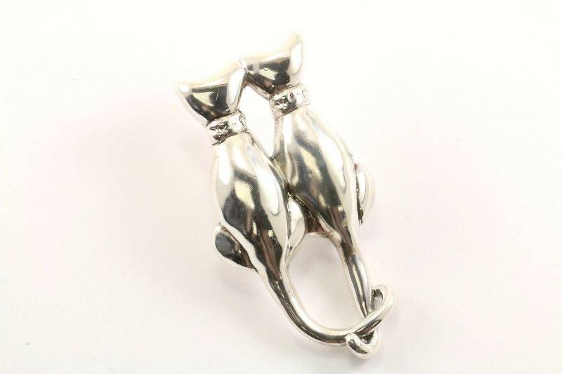 Vintage Große Katzen Kätzchen Kitty Pin/Brosche 925 Sterling Bb 1093(123720997123 von GabrielStar