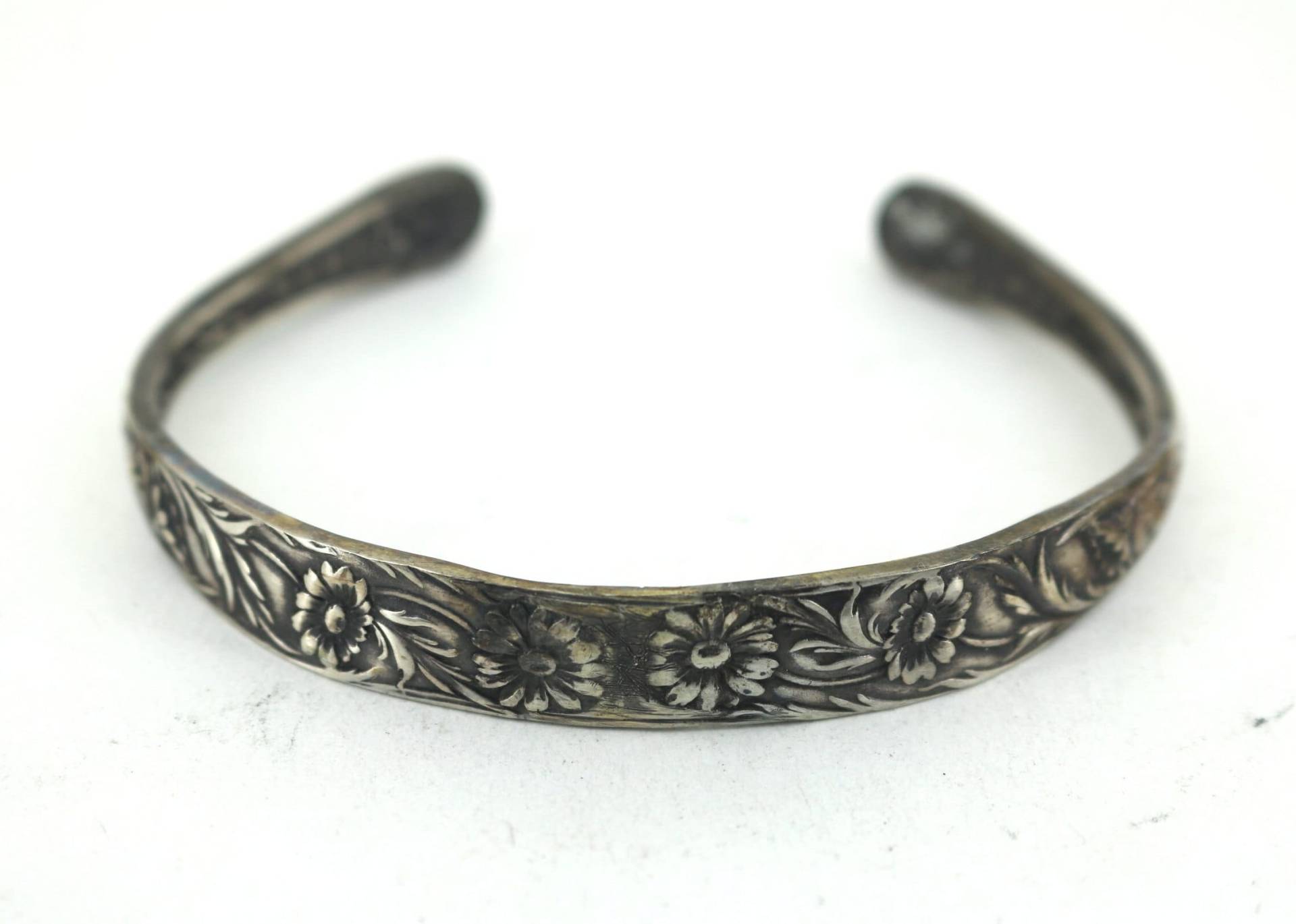 Vintage Handgemachte Löffel Manschette Armband Sterling Silber Br 1102 von GabrielStar