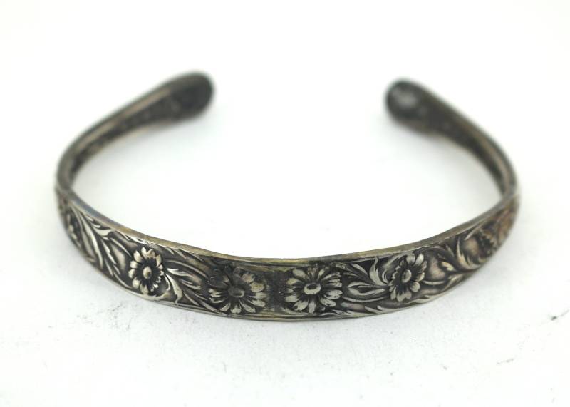 Vintage Handgemachte Löffel Manschette Armband Sterling Silber Br 1102 von GabrielStar