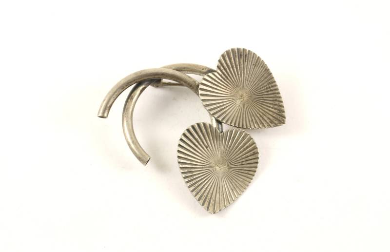 Vintage Herz Blumen Beau Modernes Design Anstecknadel/Brosche 925 Sterling Bb 1529 von GabrielStar